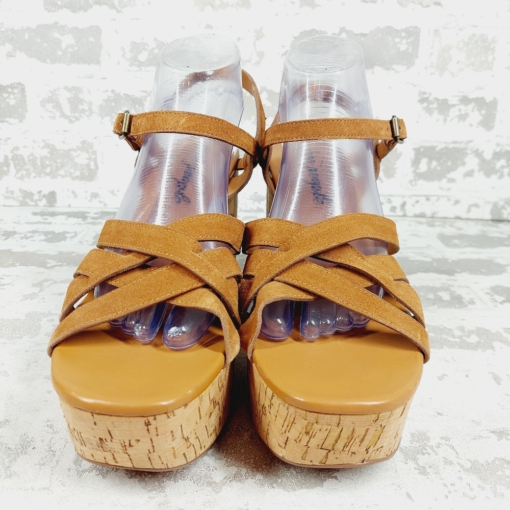 New Free People LisbonTan Leather Mary Jane Platform Sandal O414 - Picture 3 of 13